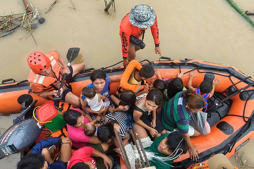 Philippines Albay province Tropical Storm Kristine (Trami)_rescue op at Libon town