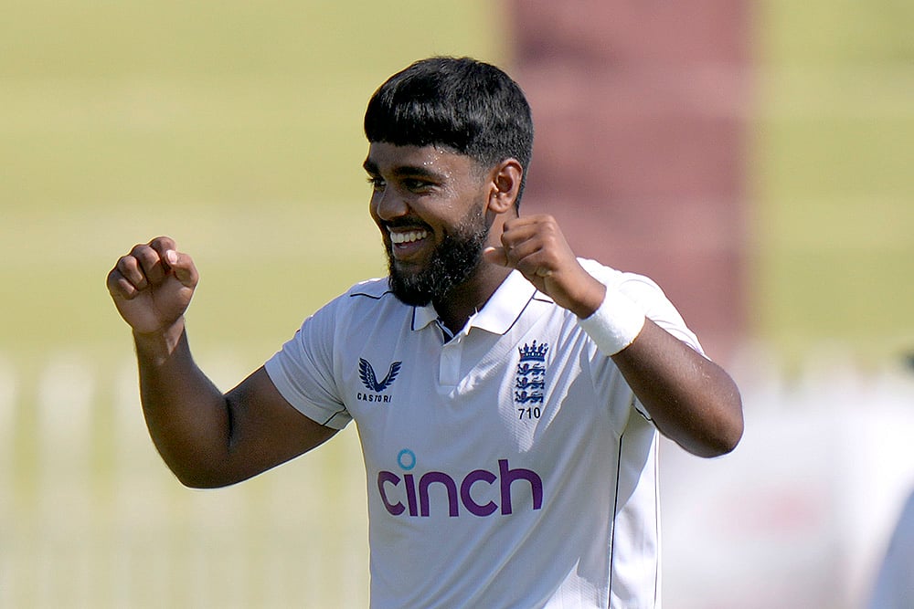 Pakistan vs England 3rd Test cricket Day 2 Photo gallery_Englands Rehan Ahmed