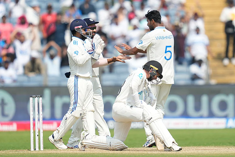 India Vs New Zealand 2nd Test cricket Day 2 photo gallery_Washington Sundar