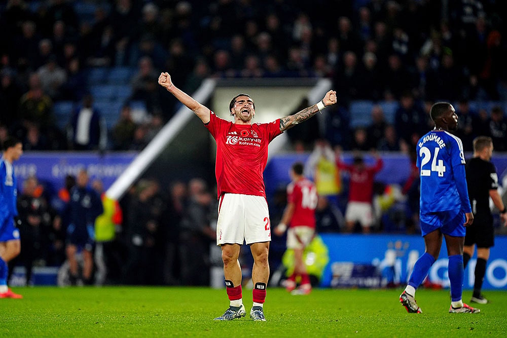 Photo: Mike Egerton/PA via AP : Britain Soccer Premier League: Leicester City vs Nottingham Forest