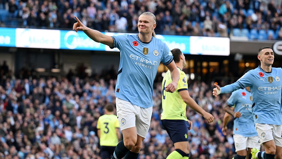 Erling Haaland scored in Manchester City's win over Southampton. - null