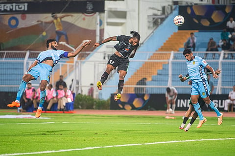 A glimpse from Mohammedan Sporting 0-4 Hyderabad FC match. 