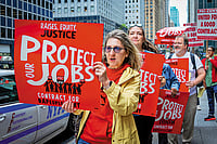 The Irony That Is American Democracy Photo: Getty Images : Glimpses: Staff of the City University of New York at a protest