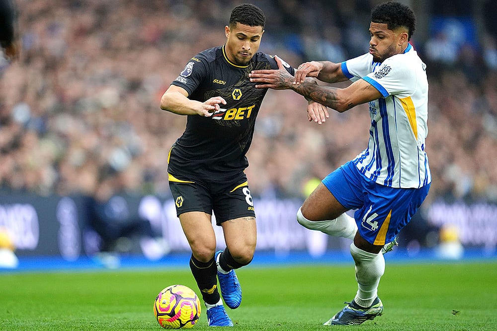 Brighton and Hove Albion and Wolverhampton Wanderers EPL soccer photo gallery_Joao Gomes