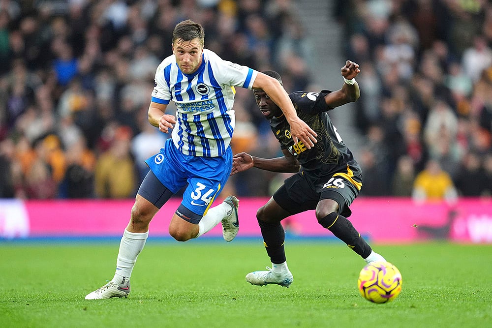 Brighton and Hove Albion and Wolverhampton Wanderers EPL soccer photo gallery_Joel Veltman