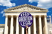 Women's Rights, Abortion Take Centre Stage In 2024 US Elections Photo: Getty Images : Make it Legit: An abortion rights advocate during a protest outside of the US Supreme Court on June 24, 2024, in Washington, D.C.