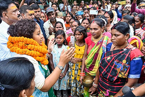 Kalpana Soren during public meet ahead of Assembly elections