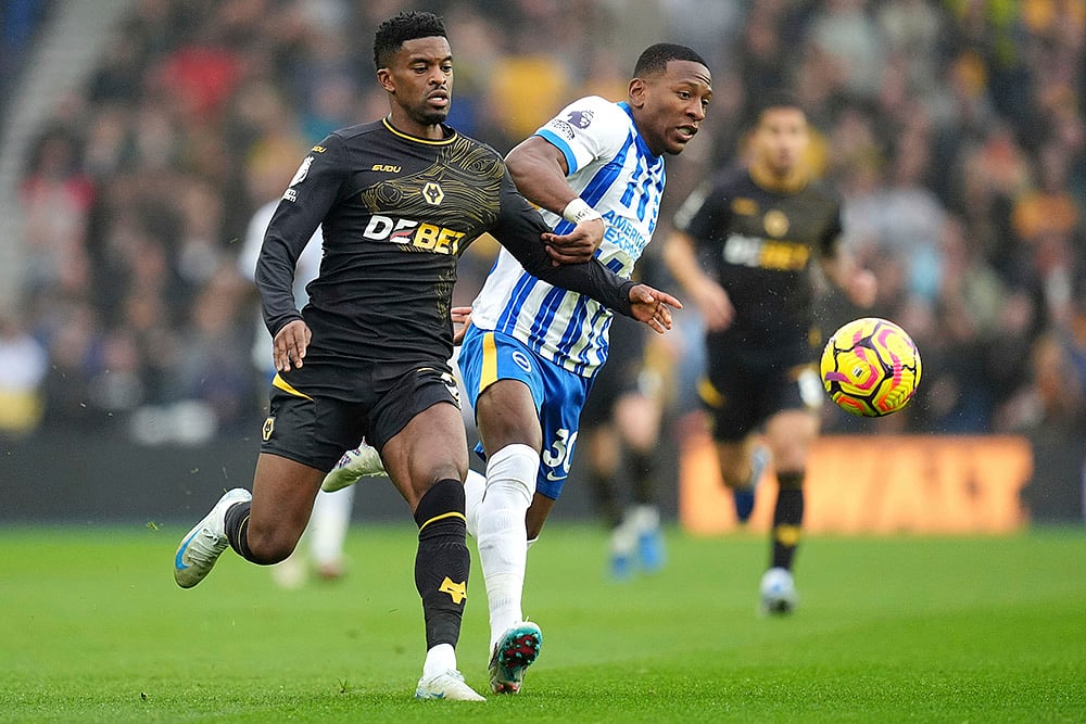 Brighton and Hove Albion and Wolverhampton Wanderers EPL soccer photo gallery_Pervis Estupinan