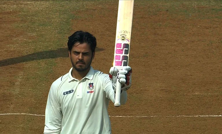 Uttar Pradesh batter Nitish Rana celebrated his century against Mumbai during their Ranji Trophy Round 4 match at the Wankhede Stadium in the previous edition. - X/BCCI Domestic