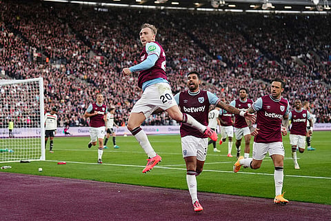 Premier League 2024-25: West Ham United's Jarrod Bowen celebrates scoring his side's second goal 
