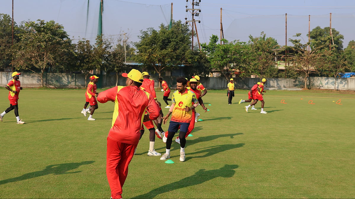 Photo: X | Uganda Cricket Association : Uganda cricket team players during a practice session.