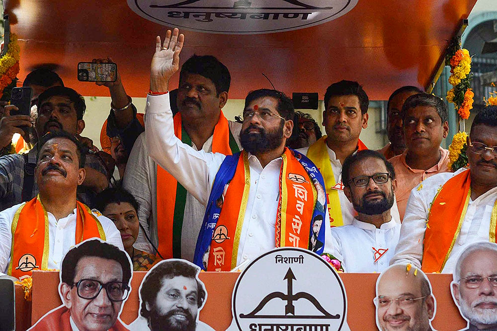 Maharashtra Chief Minister Eknath Shinde files nominations