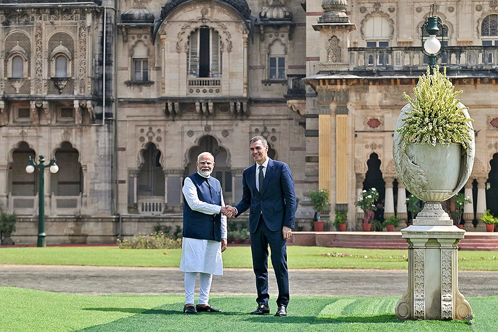PM Modi and Spanish PM Pedro Sanchez in Vadodara, Gujarat