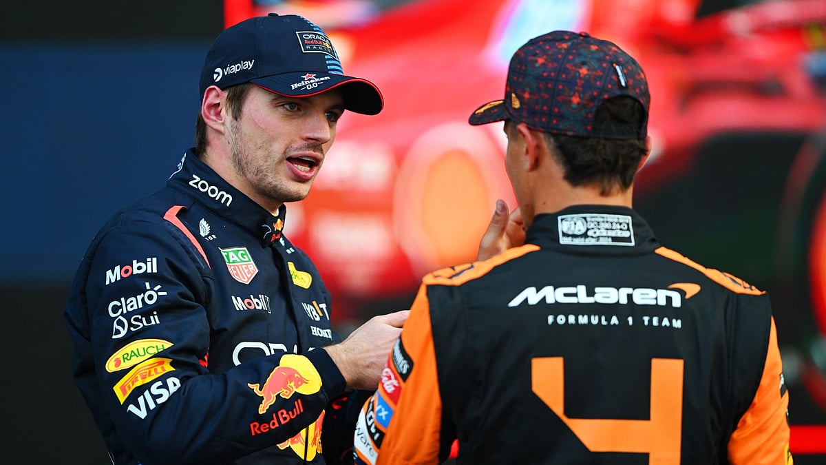 Lando Norris and Max Verstappen after Sunday's race