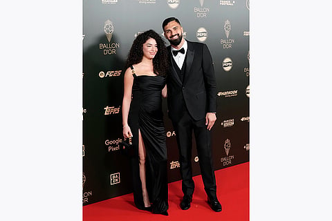 2024 Ballon d' Or Awards: Giorgi Mamardashvili and his wife Elene Epitashvili 