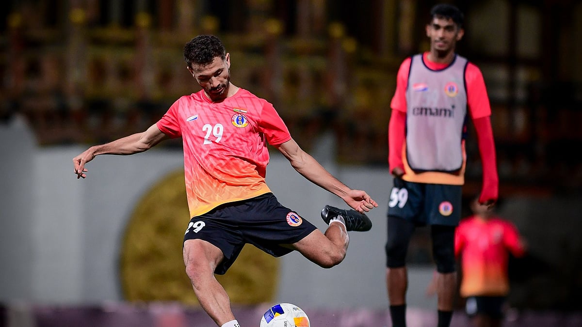 Photo: X/East Bengal FC : East Bengal FC train ahead of their AFC Challenge League clash against Bashundhara Kings in Thimphu.