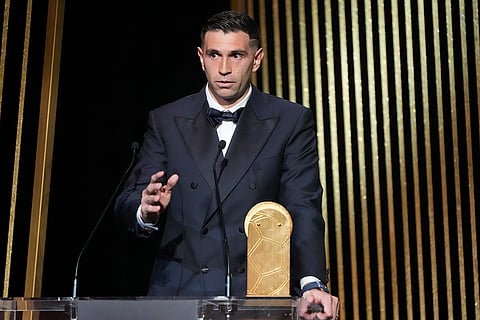 Ballon d' Or Awards: Emiliano Martinez receives the Yashin Trophy