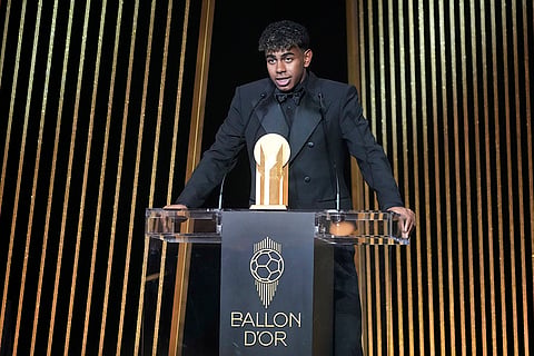 Ballon d' Or Awards: Lamine Yamal receives the Kopa Trophy