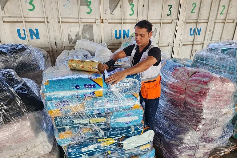 AP : Representational image: UN aid in Gaza