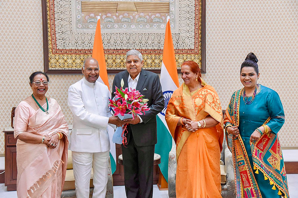 Vice President Jagdeep Dhankhar meets former President Ram Nath Kovind