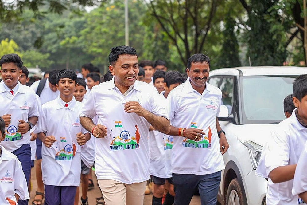 Goa Chief Minister Pramod Sawant takes part Run for Unity in Goa