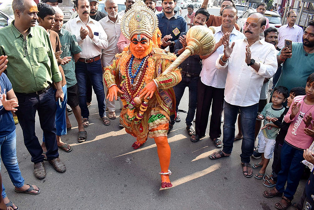 | Photo: PTI : Hanuman Jayanti in Prayagraj