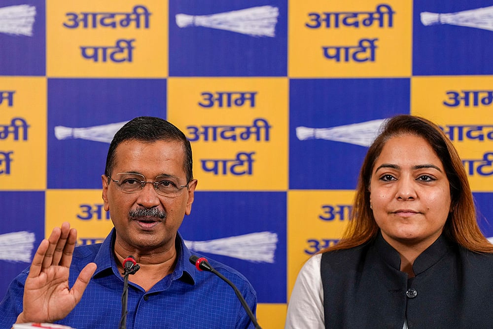 Arvind Kejriwal and Shelly Oberoi