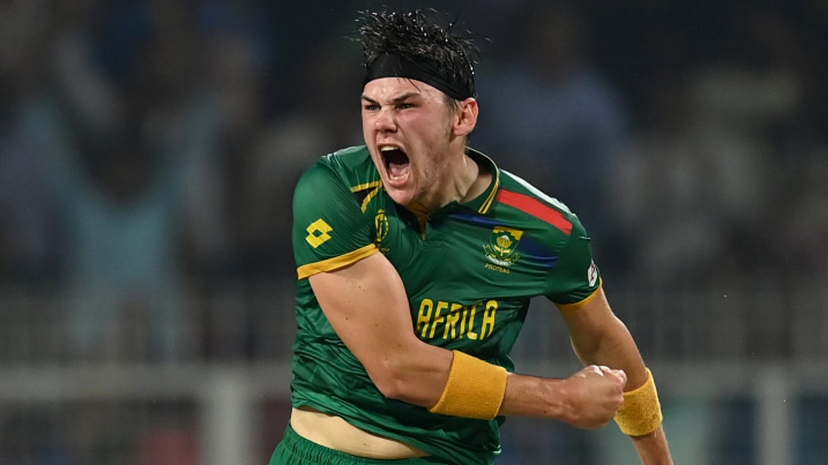 Gerald Coetzee of South Africa in action