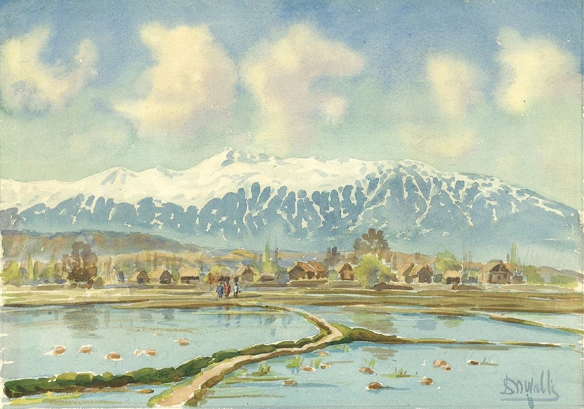 A watercolor by the legendry Kashmiri artist, Late Dina Nath Wali. 