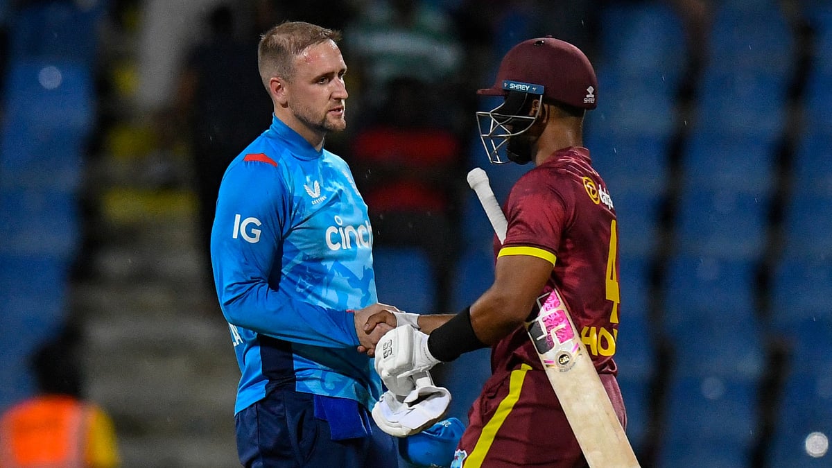 Liam Livingstone congratulates his counterpart Shai Hope