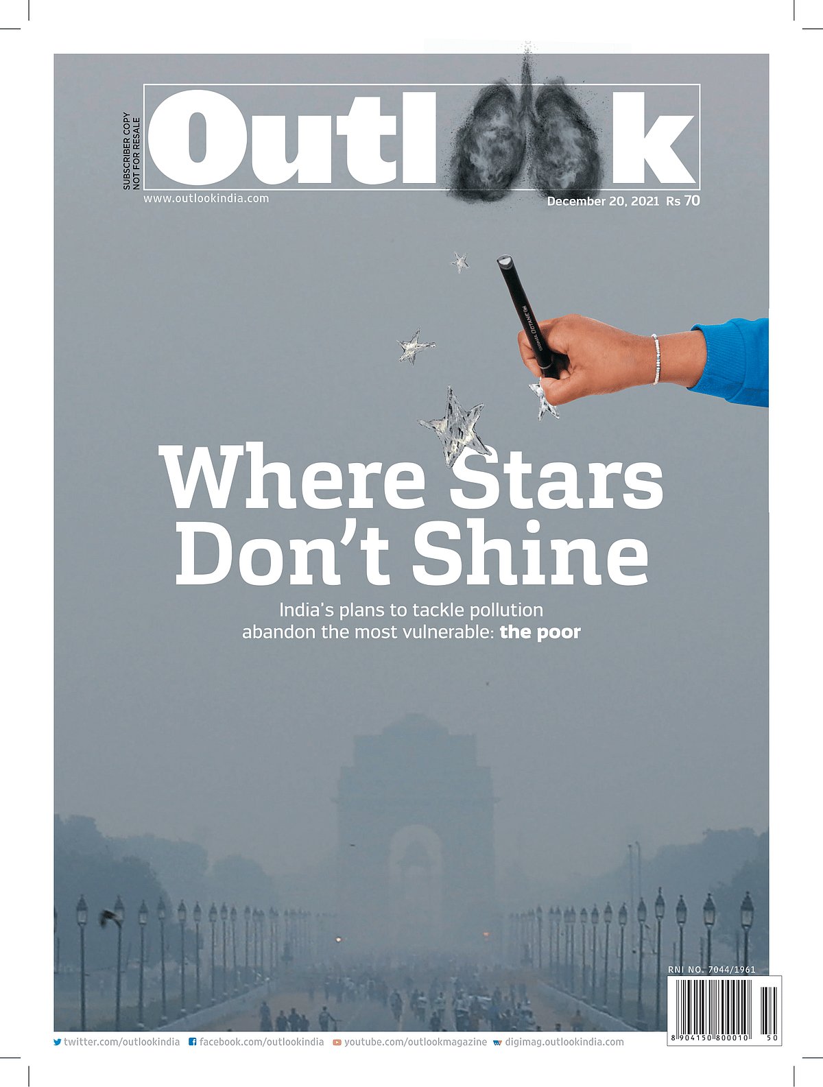 Outlook cover on Delhi pollution
