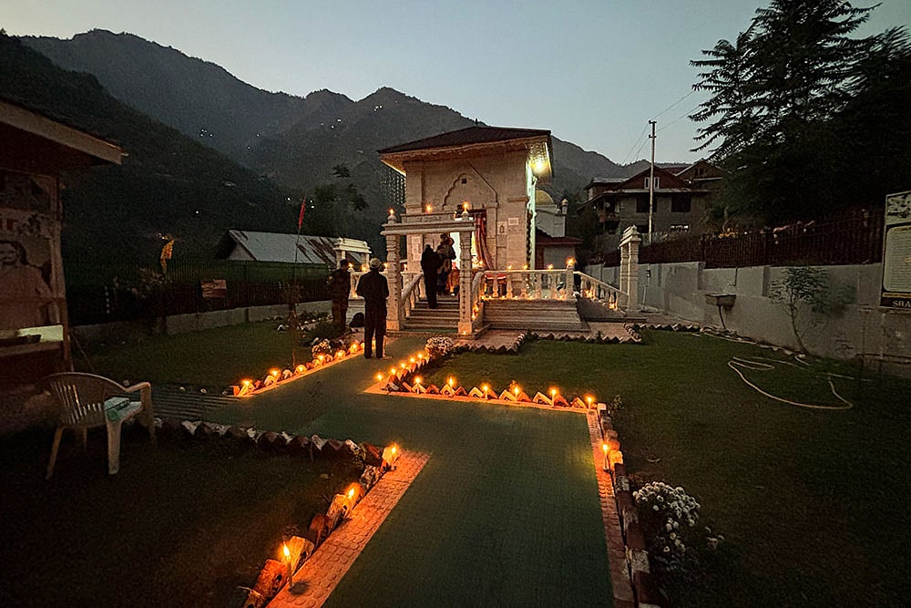 Diwali celebration at Kashmirs Sharda Yatra temple