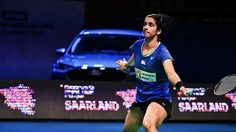 Indian shuttler Malvika Bansod in action at the Hylo Open Super 300 in Germany - BWF