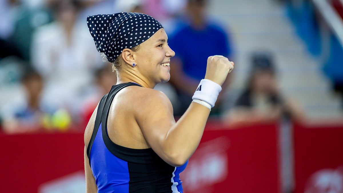 Diana Shnaider celebrates her win over Katie Boulter