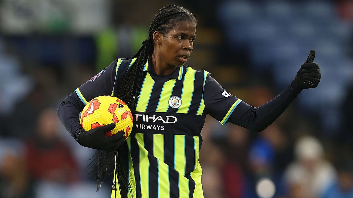Khadija Shaw celebrates after scoring her fourth goal of the season - null