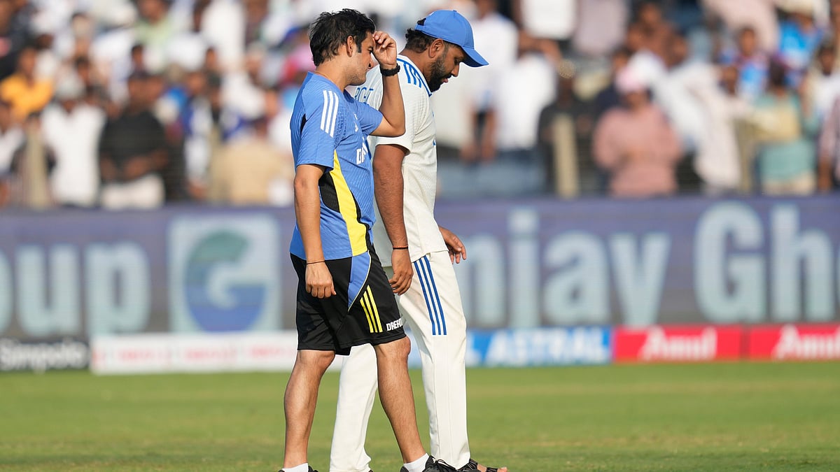 Indias head coach Gautam Gambhir, left, and Indias captain Rohit Sharma. AP Photo