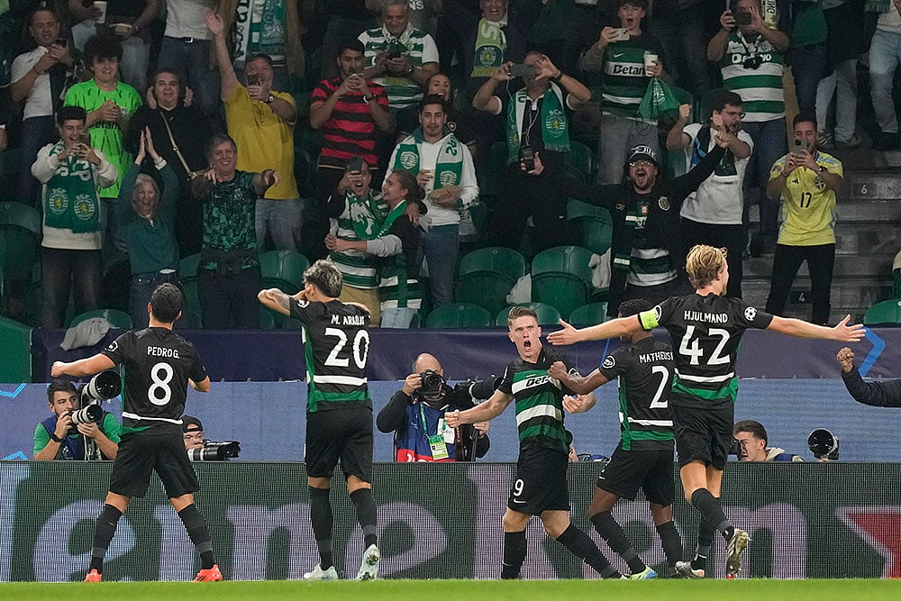 2024-25 Champions League soccer Sporting CP Vs Manchester City photos
