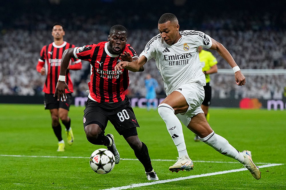2024-25 Champions League soccer Real Madrid vs AC Milan photo_Kylian Mbappe