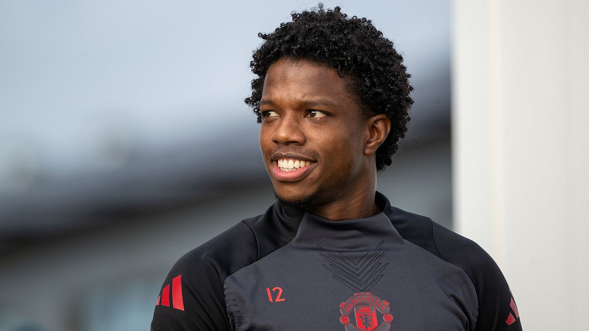 Tyrell Malacia pictured in training this week