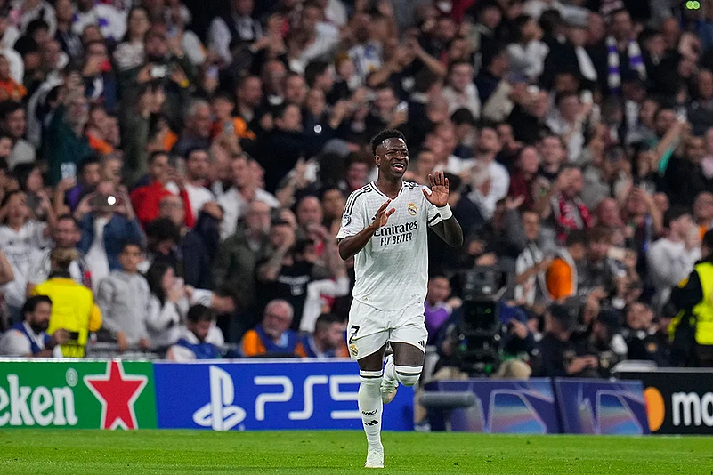 2024-25 Champions League soccer Real Madrid vs AC Milan photo_Vinicius Junior
