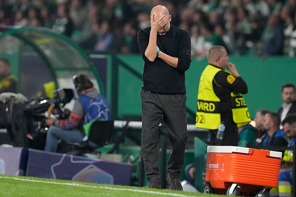 2024-25 Champions League soccer Sporting CP Vs Manchester City photo_Pep Guardiola