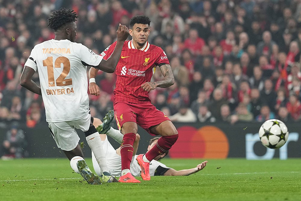 2024-25 Champions League soccer Liverpool vs Bayer Leverkusen photo_Luis Diaz