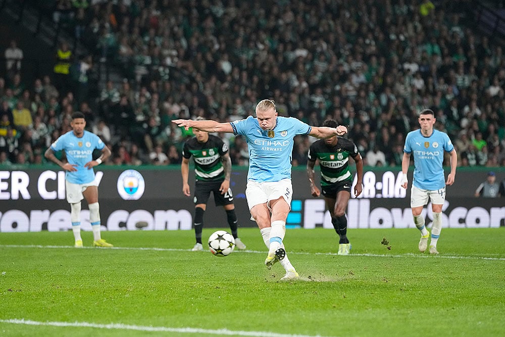 2024-25 Champions League soccer Sporting CP Vs Manchester City photo_Erling Haaland 