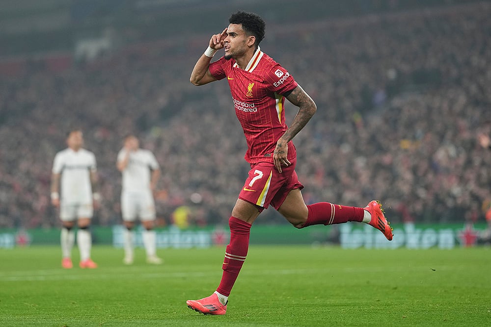 2024-25 Champions League soccer Liverpool vs Bayer Leverkusen photo_Luis Diaz