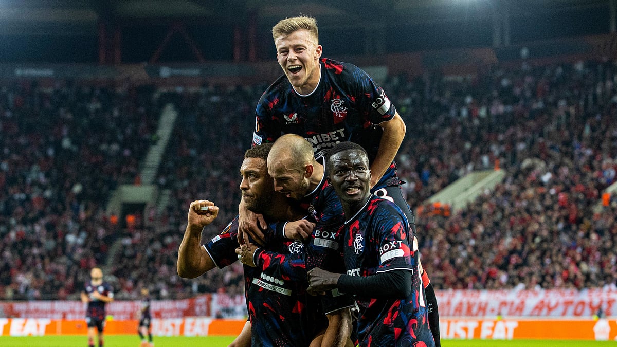 Cyriel Dessers scored the leveller in Rangers' draw with Olympiacos