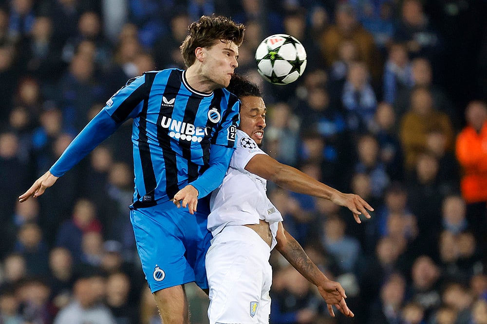 UEFA Champions League soccer Club Brugge vs Aston Villa football match_Bjorn Meijer
