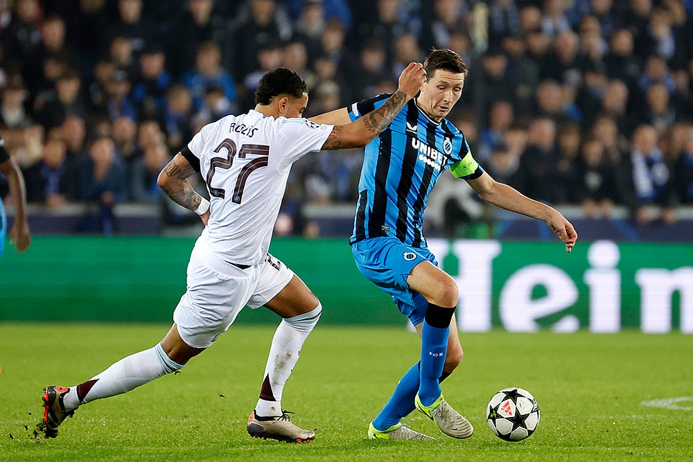 UEFA Champions League soccer Club Brugge vs Aston Villa football match_Hans Vanaken
