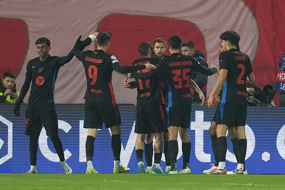 UEFA Champions League soccer Red Star Belgrade vs Barcelona FC football match photos