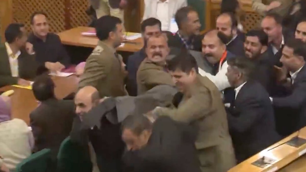 J&K Assembly Sees Third Day Of Chaos | - Screengrab/PTI