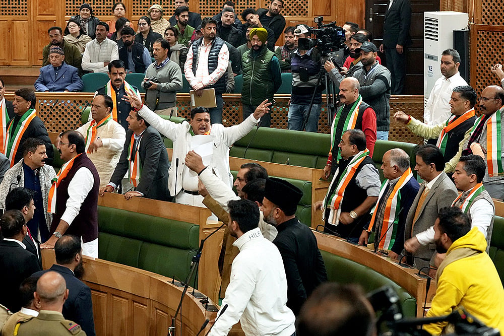 | Photo: PTI/S Irfan : Ruckus in J-K Assembly over special status resolution